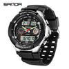 Electronic Watch For Students Abs Case Tpu Strap Acrylic Mirror Round Dial Chic And Sporty Style Waterproof Multifunction