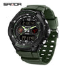 Electronic Watch For Students Abs Case Tpu Strap Acrylic Mirror Round Dial Chic And Sporty Style Waterproof Multifunction