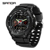 Electronic Watch For Students Abs Case Tpu Strap Acrylic Mirror Round Dial Chic And Sporty Style Waterproof Multifunction