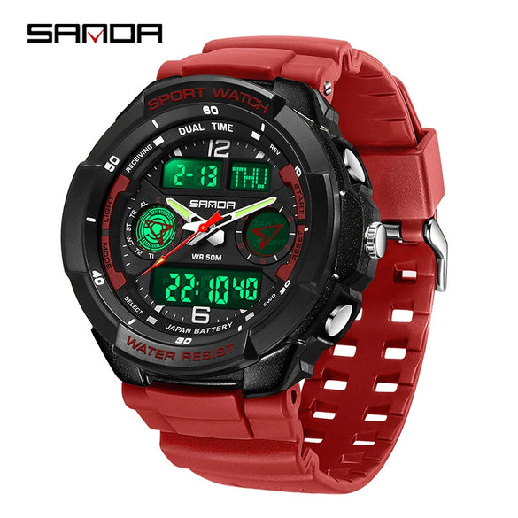 Electronic Watch For Students Abs Case Tpu Strap Acrylic Mirror Round Dial Chic And Sporty Style Waterproof Multifunction