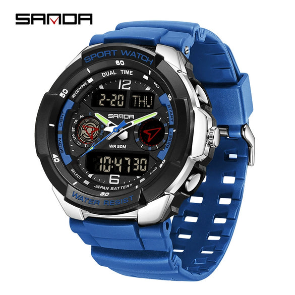Electronic Watch For Students Abs Case Tpu Strap Acrylic Mirror Round Dial Chic And Sporty Style Waterproof Multifunction