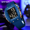 Electronic Watch For The Elderly Blind Multifunction Voice Time Waterproof Silicone Strap Abs Case Highend Style Barrel Shape