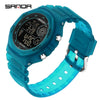 Electronic Watch Multifunction Alarm Clock Student Youth Swimming Waterproof Sports Watch Minimalist Style Round Dial Abs Case Acrylic Mirror Tpu Strap
