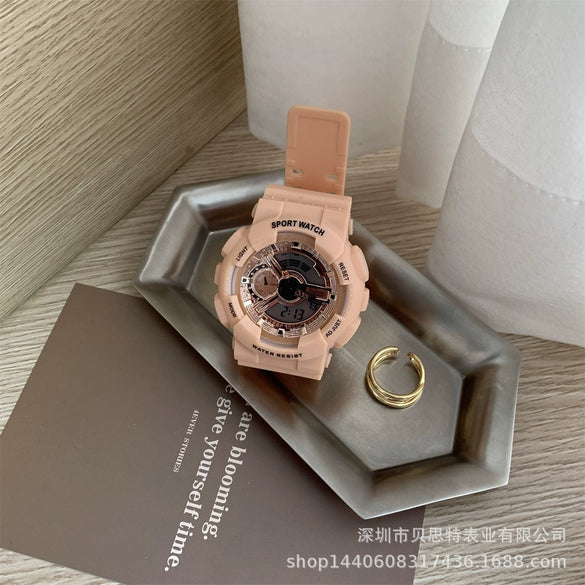 Electronic Watch Plastic Mirror Plastic Case Silicone Strap Round Dial Unicorn Style For General Gender