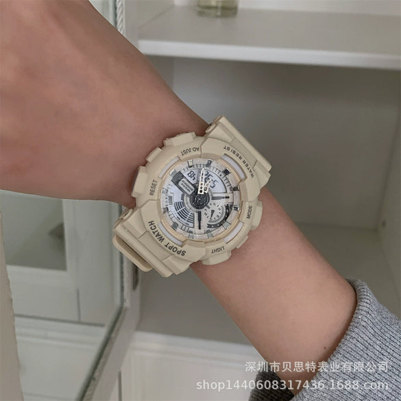 Electronic Watch Plastic Mirror Plastic Case Silicone Strap Round Dial Unicorn Style For General Gender