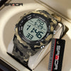 Electronic Watch Silicone Strap Abs Case Acrylic Mirror Round Dial Camouflage Series Outdoor Sports Multifunction