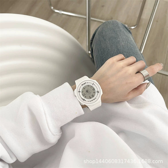Electronic Watch Spaceman Style Plastic Case Silicone Strap Plastic Mirror Waterproof For Couples