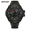 Electronic Watch Steel Band Multifunctional Round Dial Simple Style Waterproof For Men