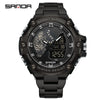 Electronic Watch Steel Band Multifunctional Round Dial Simple Style Waterproof For Men