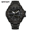 Electronic Watch Steel Band Multifunctional Round Dial Simple Style Waterproof For Men
