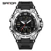 Electronic Watch Tpu Strap Abs Case Acrylic Mirror Round Dial Sports Student Style