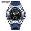 Electronic Watch Tpu Strap Abs Case Acrylic Mirror Round Dial Sports Student Style