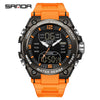 Electronic Watch Tpu Strap Abs Case Acrylic Mirror Round Dial Sports Student Style