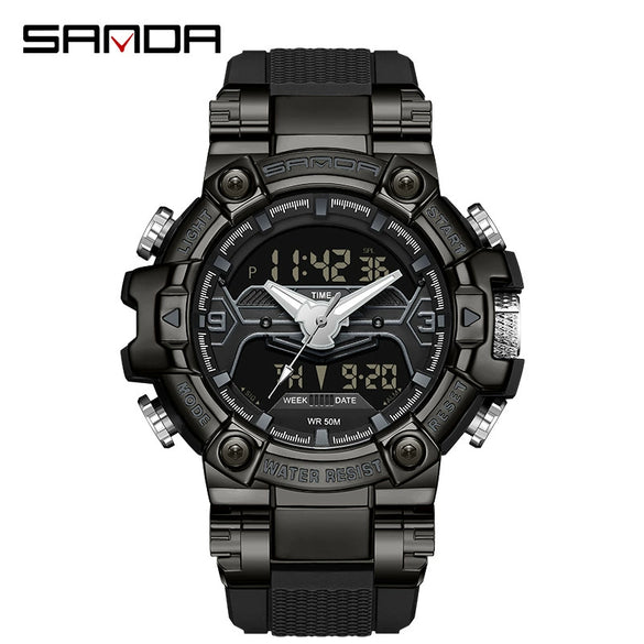 Electronic Watch Zinc Alloy Acrylic Mirror Tpu Strap Round Dial Simple Style Men's Watch