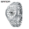 Electronic Watch Zinc Alloy Case Steel Band Round Dial Fashionable Multifunctional Men's Watch