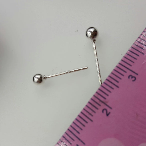 Electroplated 925 Silver Small Ball Wholesale Silver Small Ball Antiallergy Ear Studs 20 Pairs Boxed Painless Ear Piercing Round Ball