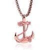Electroplated Alloy Anchor Pendant Pearl Chain Sweater Necklace With Simple Geometric Design Unisex Fashion Accessory Wholesale