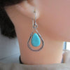 Electroplated Alloy Geometric Drop Earrings With Handwrapped Silk Detail Retro Creative Statement Jewelry