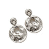 Electroplated Alloy Hollow Round Pendant Earrings With Irregular Wave Pattern And Geometric Statement Design