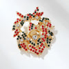 Electroplated Alloy Rhinestone Heart Bell Christmas Brooch Pin With Floral Design For Unisex Wholesale