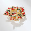 Electroplated Alloy Rhinestone Heart Bell Christmas Brooch Pin With Floral Design For Unisex Wholesale