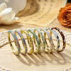 Electroplated Cloisonné Enamel Floral Open Cuff Bracelet For Women Thin Decorative Jewelry Accessory