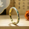 Electroplated Cloisonné Enamel Floral Open Cuff Bracelet For Women Thin Decorative Jewelry Accessory
