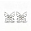 Electroplated Copper Butterfly Zircon Hollow Clip On Earrings For Women Minimalist Animal Design Jewelry