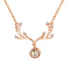 Electroplated Copper Deer Antler Projection Necklace With I Love You Message Cross Chain Animal Pendant Christmas Gift
