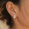 Electroplated Copper Geometric Imitation Pearl Earrings For Women With Retro Bridal Style
