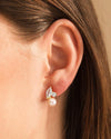 Electroplated Copper Geometric Imitation Pearl Earrings For Women With Retro Bridal Style