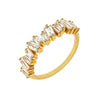 Electroplated Copper Rectangular Geometric Zircon Ring Fashion Trend Ring For Women
