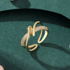 Electroplated Copper Ring In Light Luxury Cold Style With Geometric Design For Women