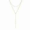 Electroplated Copper Y Shaped Layered Necklace With Round Bead And Geometric Pendant For Women