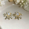 Electroplated Copper Zircon Flower Earrings For Women High End Vintage Style Floral Jewelry Wholesale