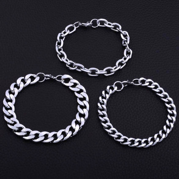 Electroplated Iron Cuban Link Bracelet With Letter Leaf And Geometric Patterns Wide Unisex Hiphop Jewelry For Men And Women