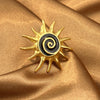 Electroplated Stainless Steel Geometric Sunflower Ring With Threaded Design Minimalist Unisex Fashion Jewelry For Women And Men