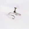 Electroplated Sterling Silver Cat Moon And Star Open Ring Adjustable Animal Zodiac Jewelry For Women