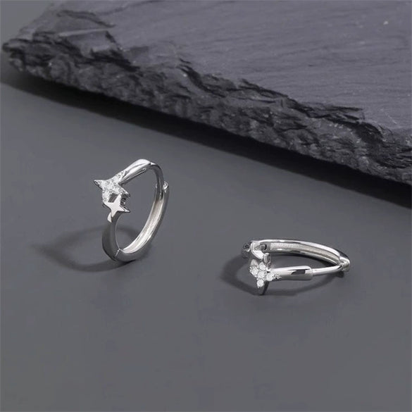 Electroplated Titanium Alloy Star Earrings Minimalist Geometric Stackable Ear Clips For Unisex Wear