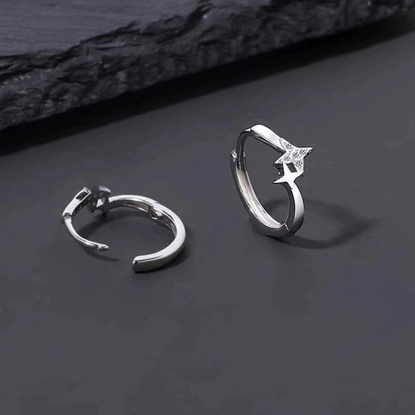 Electroplated Titanium Alloy Star Earrings Minimalist Geometric Stackable Ear Clips For Unisex Wear