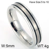 Electroplated Titanium Steel Geometric Ring For Couples