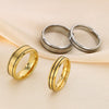 Electroplated Titanium Steel Geometric Ring For Couples