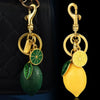 Electroplated Zinc Alloy Fruit Pattern Car Key Chain And Bag Pendant For Couples