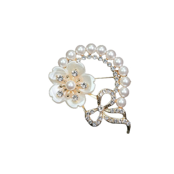 Elegant Alloy Electroplated Flower Brooch Jewelry Clothing Accessories
