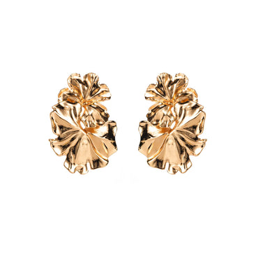 1 Pair Elegant Artistic Flower Plating Alloy Metal Gold Plated Silver Plated Drop Earrings