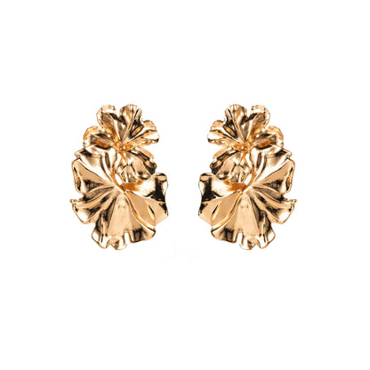 1 Pair Elegant Artistic Flower Plating Alloy Metal Gold Plated Silver Plated Drop Earrings