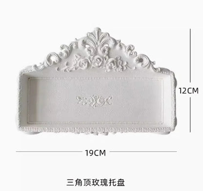 Elegant Artistic Flower Gypsum Carving Jewelry Display