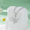 Stainless Steel Titanium Steel 18K Gold Plated Elegant Artistic Plating Inlay Heart Shape Flower Bow Knot Zircon Pendant Necklace