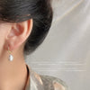 Elegant Baroque Style Freshwater Pearl And Zircon Drop Shaped Copper Earrings For Women With Handmade Electroplated Finish