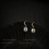 Elegant Baroque Style Freshwater Pearl And Zircon Drop Shaped Copper Earrings For Women With Handmade Electroplated Finish